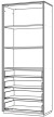  Шкаф высокий со стеклом прозр., 4 ящ., обвязка YN, фасады GS / NZ-0322.YN.GS /  824х450х1976, обвязка YN, фасады GS, стекло прозрачное GL - 1