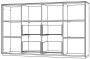  Шкаф средний со стеклом прозр., 4 ящ., обвязка YN, фасады GS / NZ-0326.YN.GS /  2024х450х1200, обвязка YN, фасады GS, стекло прозрачное GL - 1