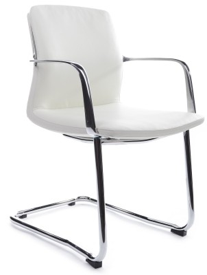 Конференц-кресло Riva Design Chair Plaza-SF FK004-С11 белая кожа